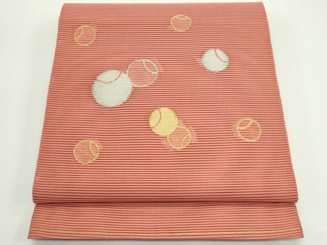 平和屋着物*夏物 八寸名古屋帯 絽綴れ 丸文 金銀糸 正絹 逸品 CABJ8868rv
