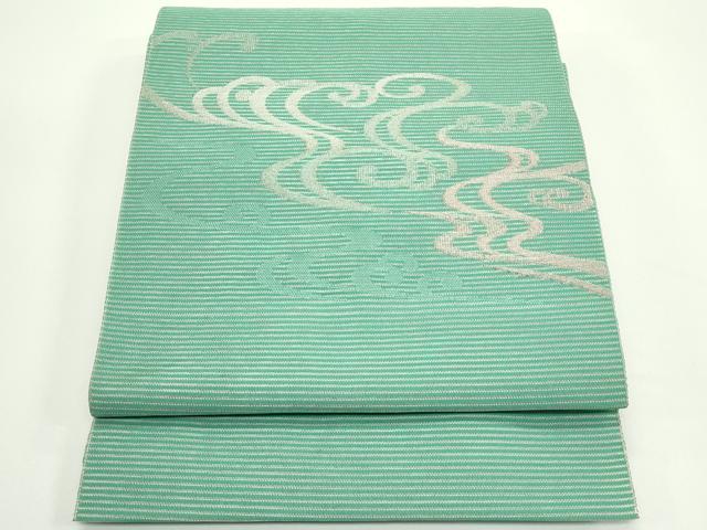 平和屋着物*夏物 八寸名古屋帯 絽綴れ 立波文 金銀糸 正絹 逸品 CABJ8869rv