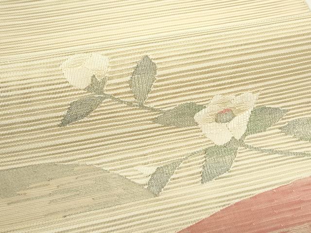 平和屋着物*夏物 八寸名古屋帯 絽綴れ 枝花文 金銀糸 正絹 逸品 CABJ8872rv