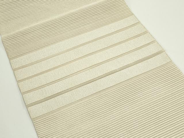 平和屋着物*夏物 八寸名古屋帯 絽綴れ 横段文 銀糸 正絹 逸品 CABJ8874rv