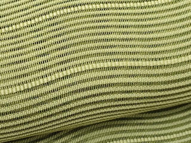 平和屋着物*夏物 八寸名古屋帯 絽綴れ よろけ縞 根岸色 正絹 逸品 CABJ8875rv