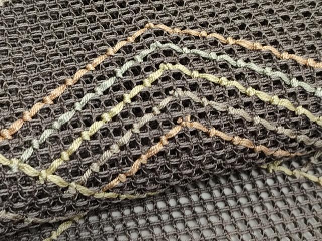 平和屋着物*夏物 八寸名古屋帯 羅 幾何学文様 正絹 逸品 CABJ8880rv