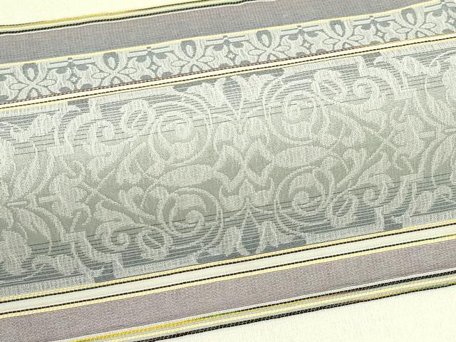 平和屋着物*夏物 両面 全通柄袋帯 更紗横段文 さが美扱い 正絹 逸品 CABJ8881rv