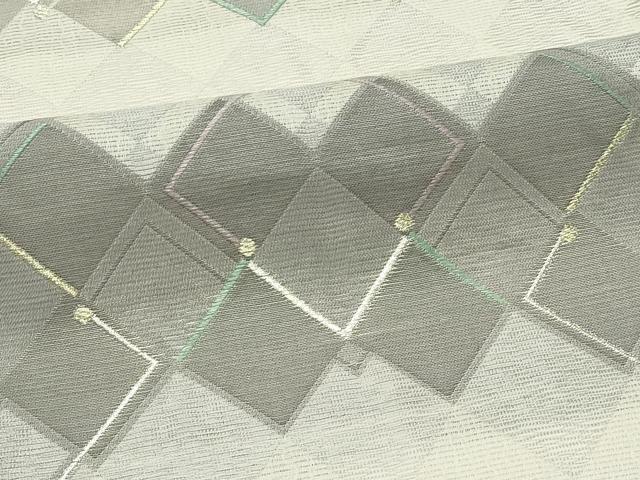 平和屋着物*夏物 六通柄袋帯 菱文様 金銀糸 正絹 逸品 CABJ8884rv
