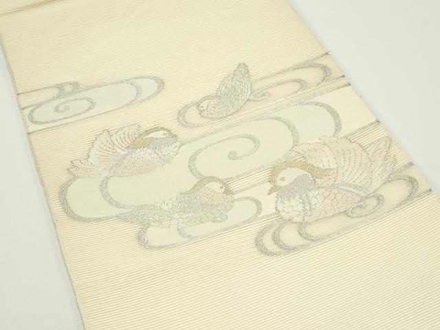 平和屋着物*夏物 太鼓柄袋帯 絽綴れ 光琳水 鴛鴦 金銀糸 正絹 逸品 CABJ8966rv