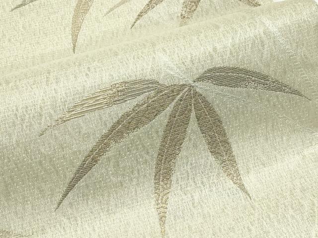 平和屋着物*夏物 六通柄袋帯 枝葉文 金糸 正絹 逸品 CABJ8967rv