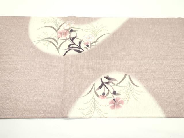 平和屋着物*夏物 太鼓柄袋帯 手描き 草花文 金銀彩 正絹 逸品 CABJ8968rv