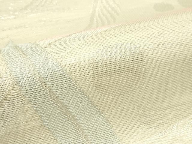 平和屋着物*夏物 六通柄袋帯 草木文 銀糸 正絹 逸品 CABJ8972rv