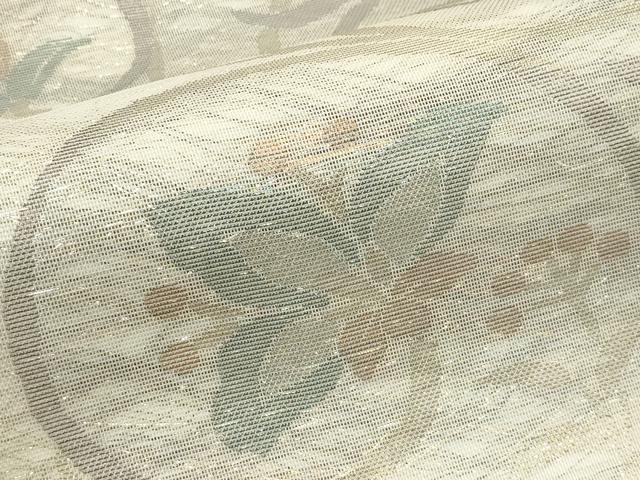 平和屋着物*夏物 六通柄袋帯 草花文 金糸 正絹 逸品 CABJ8977rv