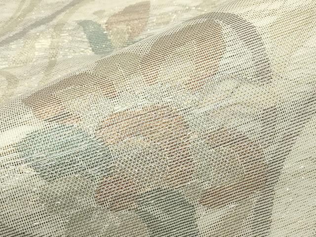平和屋着物*夏物 六通柄袋帯 草花文 金糸 正絹 逸品 CABJ8977rv