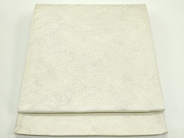 平和屋着物*夏物 六通柄袋帯 萩芝草文 銀糸 正絹 逸品 CABJ8980rv