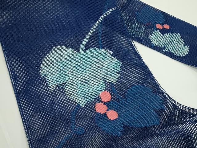 平和屋着物*夏物 八寸名古屋帯 羅 蔦の葉文 正絹 逸品 未使用 CABJ8983rv