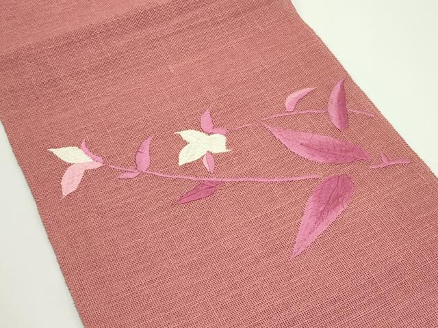 平和屋着物*夏物 八寸名古屋帯 総刺繍 枝花文 CABJ8985rv