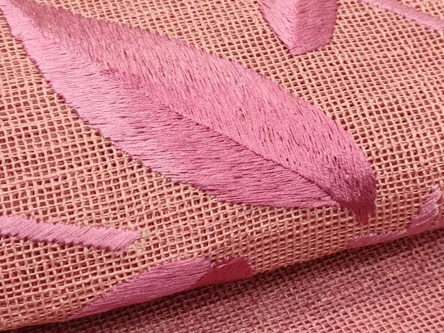 平和屋着物*夏物 八寸名古屋帯 総刺繍 枝花文 CABJ8985rv