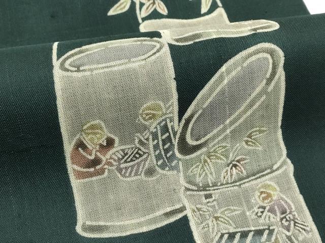 平和屋着物*夏物 九寸開き名古屋帯 型染め 人物風景文 正絹 逸品 CABJ8986rv