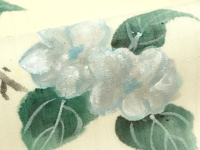 平和屋着物*夏物 九寸名古屋帯 手描き 紬地 枝花文 正絹 逸品 CABJ8995rv