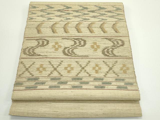 平和屋着物*夏物 八寸名古屋帯 絣文様 正絹 逸品 CABJ8998rv