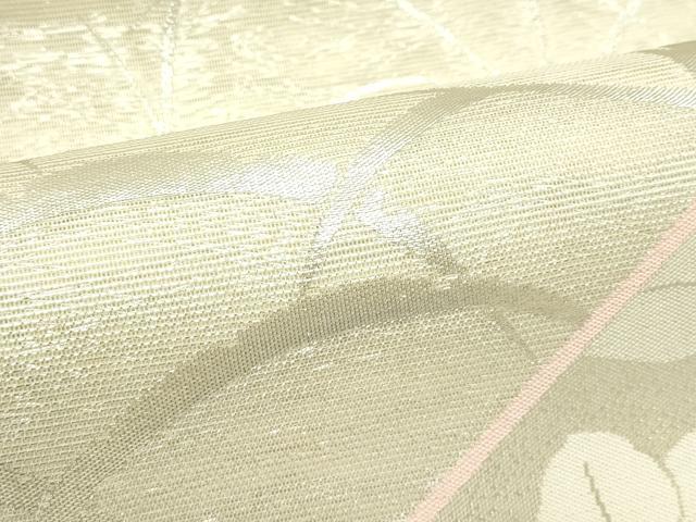 平和屋着物*夏物 六通柄袋帯 草花文 銀糸 正絹 逸品 CABJ9016rv