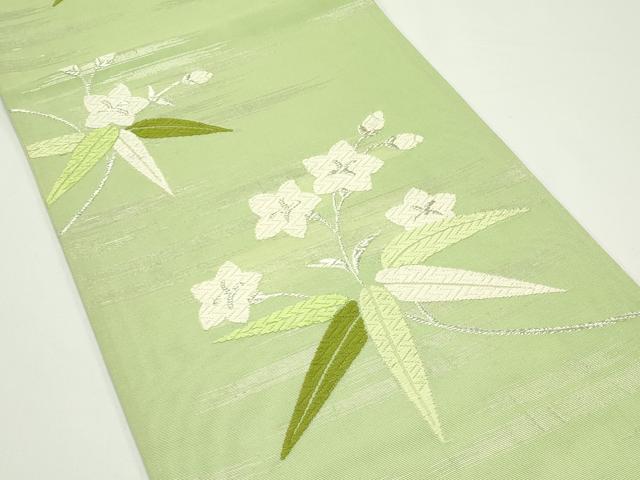 平和屋着物*夏物 六通柄袋帯 唐織 枝花文 銀糸 正絹 逸品 CABJ9019rv