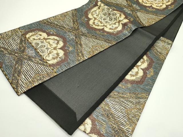 平和屋着物*夏物 六通柄袋帯 正倉院花文 金糸 正絹 逸品 未使用 CABJ9023rv