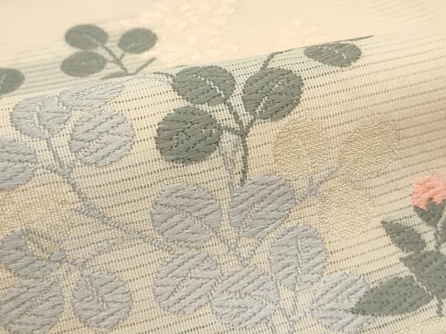 平和屋着物*夏物 西陣 川島織物 六通柄袋帯 唐織 扇面秋草文 金糸 未使用 CABJ9024rv