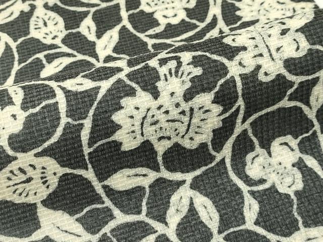 平和屋着物*夏物 九寸開き名古屋帯 型染め 花唐草文 正絹 逸品 CABJ9028rv