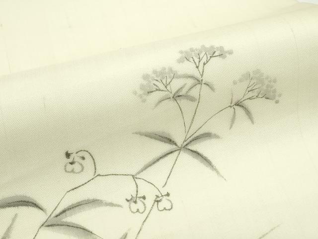 平和屋着物*夏物 九寸開き名古屋帯 作家物 手描き 草花文 正絹 逸品 未使用 CABJ9029rv