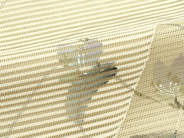 平和屋着物*夏物 八寸名古屋帯 絽綴れ 作家物 手描き 短冊草花文 金彩 正絹 逸品 CABJ9037rv