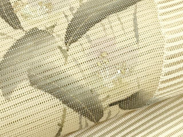 平和屋着物*夏物 八寸名古屋帯 絽綴れ 作家物 手描き 短冊草花文 金彩 正絹 逸品 CABJ9037rv