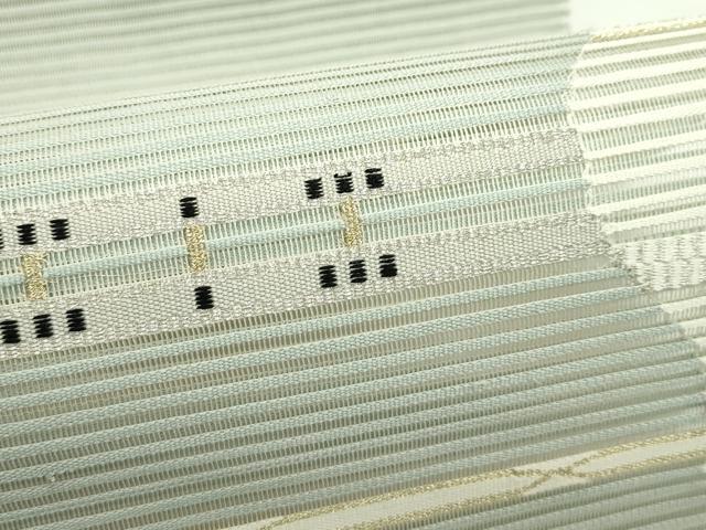 平和屋着物*夏物 八寸名古屋帯 絽綴れ 横段文 金銀糸 正絹 逸品 CABJ9038rv