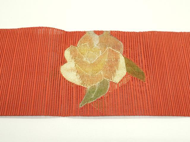 平和屋着物*夏物 八寸名古屋帯 絽綴れ 薔薇 金糸 正絹 逸品 CABJ9039rv