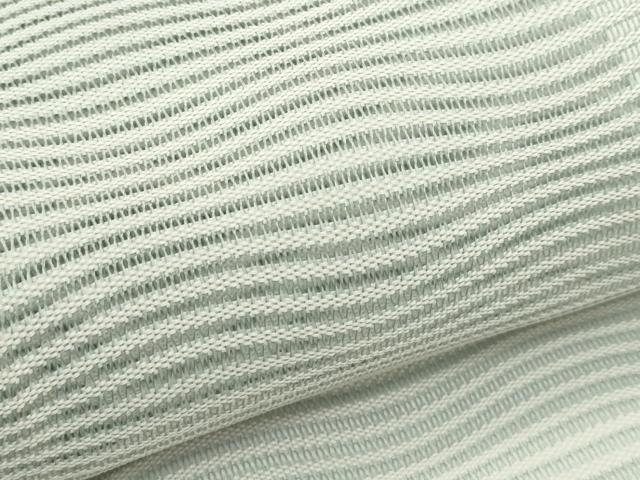 平和屋着物*夏物 八寸名古屋帯 一重帯 絽綴れ よろけ縞 千草鼠色 長尺 CABJ9041rv