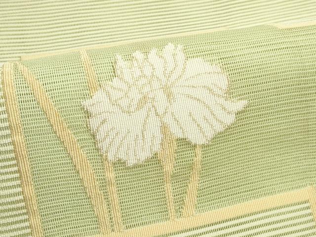 平和屋着物*夏物 八寸名古屋帯 絽綴れ 草花文 金糸 正絹 逸品 CABJ9045rv