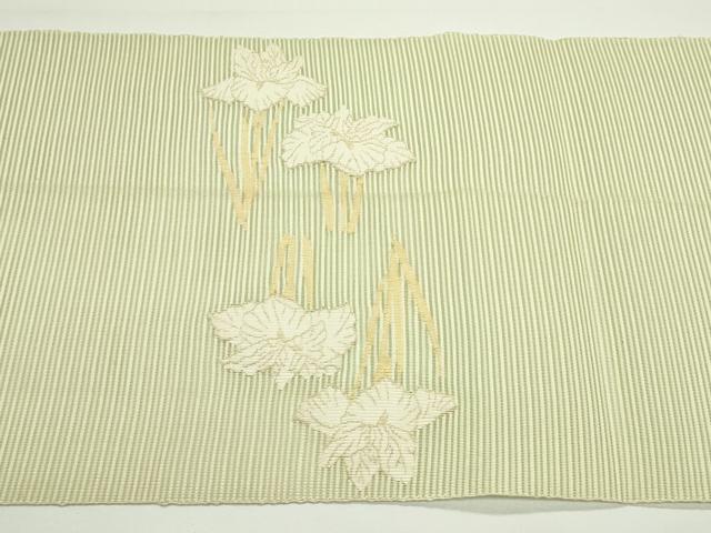 平和屋着物*夏物 八寸名古屋帯 絽綴れ 草花文 金糸 正絹 逸品 CABJ9045rv