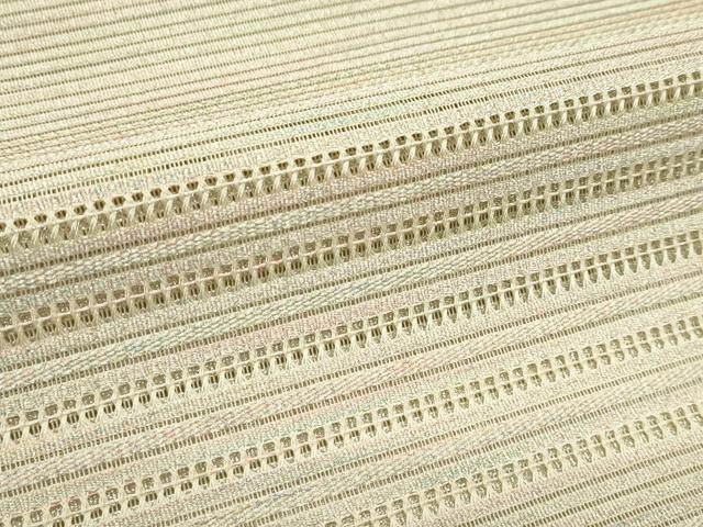平和屋着物*夏物 八寸名古屋帯 絽綴れ 横段文 銀糸 正絹 逸品 CABJ9051rv