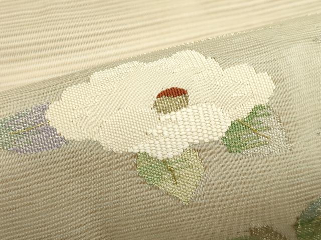 平和屋着物*夏物 八寸名古屋帯 絽綴れ 草花文 金銀糸 正絹 逸品 CABJ9054rv