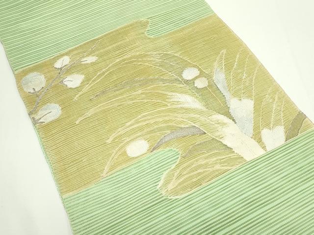 平和屋着物*夏物 八寸名古屋帯 絽綴れ 草花文 銀糸 正絹 逸品 CABJ9055rv