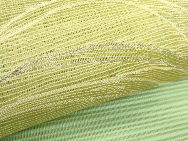 平和屋着物*夏物 八寸名古屋帯 絽綴れ 草花文 銀糸 正絹 逸品 CABJ9055rv