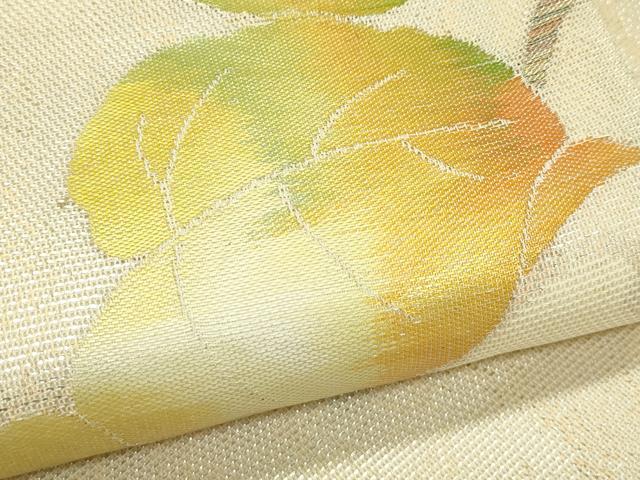 平和屋着物*夏物 九寸名古屋帯 枝花文 金銀糸 正絹 逸品 未使用 CABJ9097rv