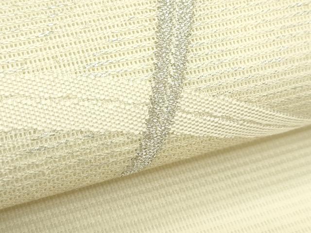 平和屋着物*夏物 九寸名古屋帯 芝草文 銀糸 正絹 逸品 CABJ9103rv