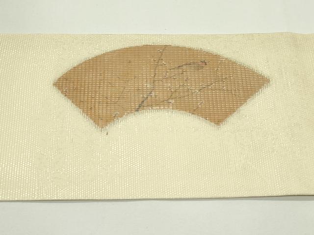 平和屋着物*夏物 九寸名古屋帯 地紙枝花文 銀糸 正絹 逸品 未使用 CABJ9107rv
