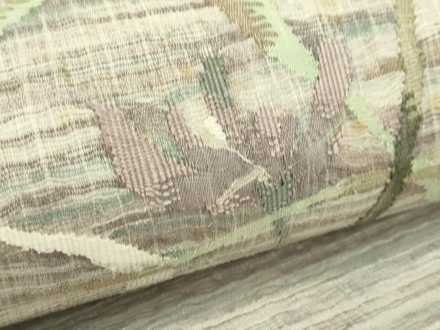 平和屋着物*夏物 太鼓柄袋帯 すくい織 流水草花文 正絹 逸品 CABJ9112rv