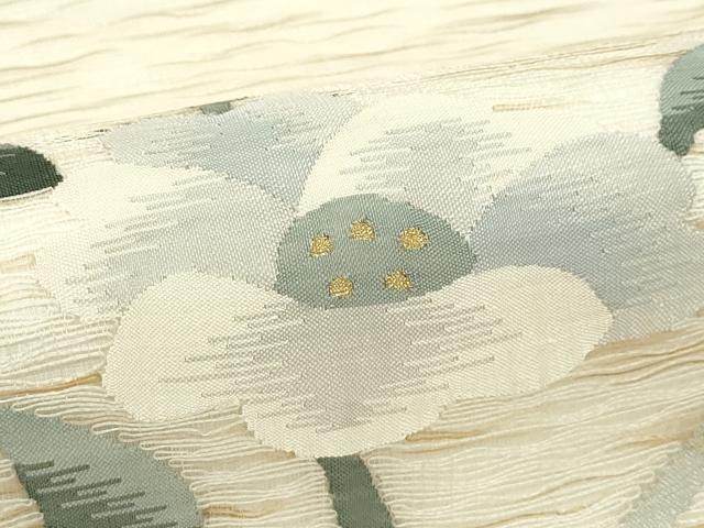 平和屋着物*夏物 太鼓柄袋帯 すくい織 草花丸文 金糸 正絹 逸品 CABJ9114rv