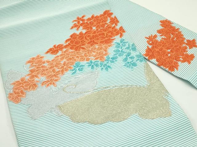 平和屋着物*夏物 八寸名古屋帯 絽綴れ 花蝶文 金銀糸 CABJ9125rv