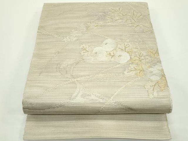 平和屋着物*夏物 西陣 八寸名古屋帯 菊 金銀糸 正絹 逸品 CABJ9127rv