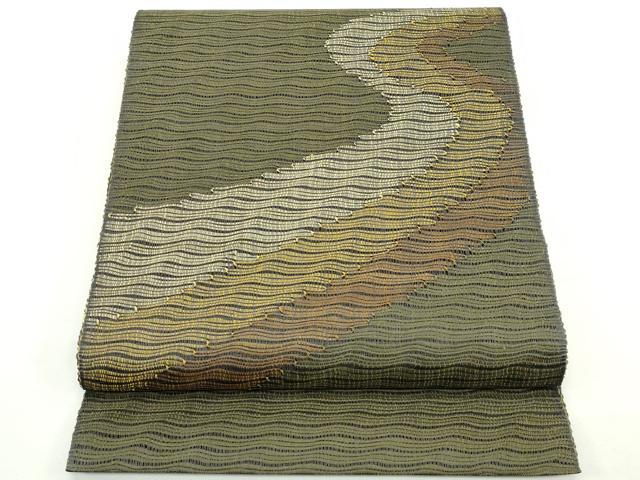 平和屋着物*夏物 八寸名古屋帯 流水文 正絹 逸品 未使用 CABJ9128rv