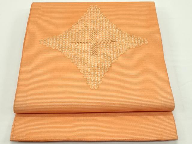 平和屋着物*夏物 九寸開き名古屋帯 ドロンワーク 菱文様 正絹 逸品 CABJ9135rv
