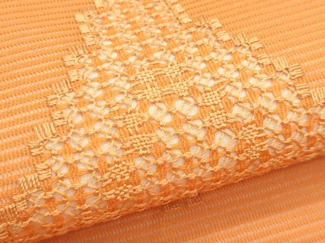 平和屋着物*夏物 九寸開き名古屋帯 ドロンワーク 菱文様 正絹 逸品 CABJ9135rv