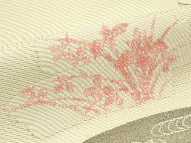 平和屋着物*夏物 九寸名古屋帯 杜若 銀糸 正絹 逸品 CABJ9137rv