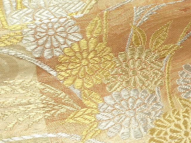 平和屋着物*夏物 六通柄袋帯 菊 杜若 金銀糸 正絹 逸品 CABJ9144rv